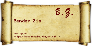 Bender Zia névjegykártya